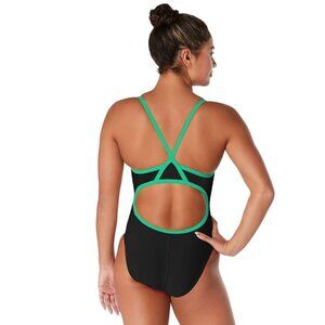 NWT Speedo Solid Flyback Training One Piece 02/28